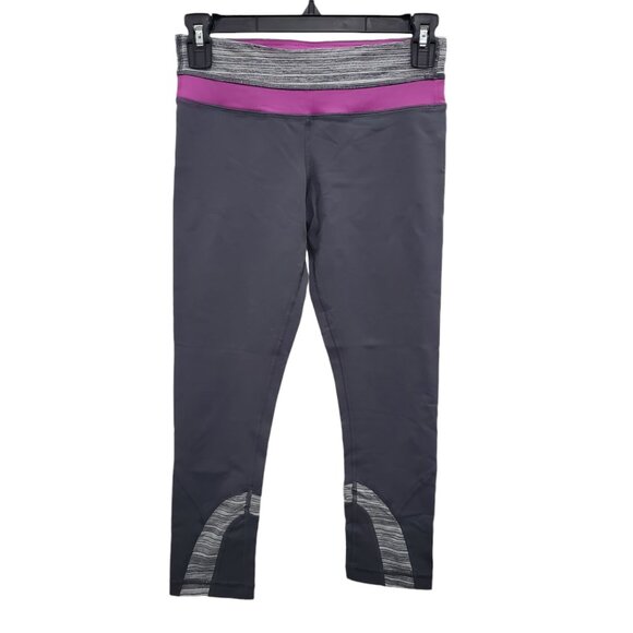 Lululemon Run Inspire II Crop Charcoal Magenta Spacedye 21"‎ Athletic Leggings 4 - Picture 1 of 6
